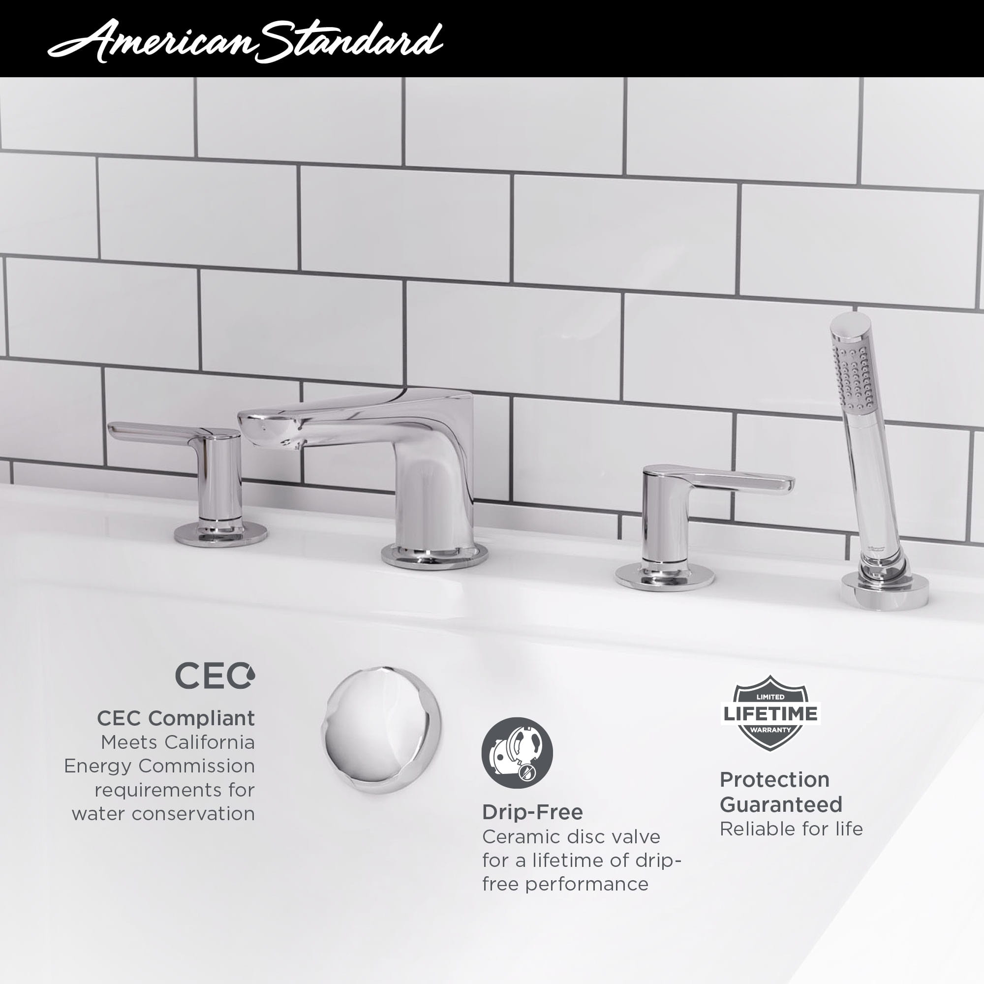 Studio® S  Bathtub Faucet With Lever Handles and Personal Shower for Flash® Rough-In Valve